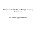 Cover page: Environmental Quality of Multiple Roadway Boulevards