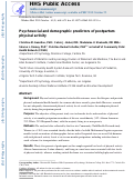 Cover page: Psychosocial and demographic predictors of postpartum physical activity