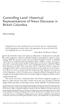 Cover page: Controlling Land: Historical Representations of News Discourse in British Columbia