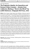 Cover page: The Pragmatic Idealist: An Exposition and Review of Alan Cranston – Senator from California: Making a “Dent in the World” by Judith Robinson, Telegraph Hill Press, 2012