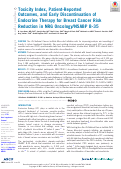 Cover page: Toxicity Index, Patient-Reported Outcomes, and Early Discontinuation of Endocrine Therapy for Breast Cancer Risk Reduction in NRG Oncology/NSABP B-35