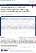 Cover page: Treatment patterns and healthcare resource utilization among patients with hereditary angioedema in the United States