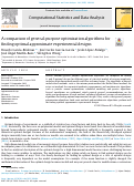 Cover page: A comparison of general-purpose optimization algorithms forfinding optimal approximate experimental designs