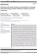 Cover page: Menstrual cycle-driven hormone concentrations co-fluctuate with white and gray matter architecture changes across the whole brain.