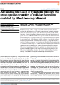 Cover page: Advancing the scale of synthetic biology via cross-species transfer of cellular functions enabled by iModulon engraftment.