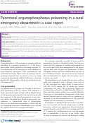 Cover page: Parenteral organophosphorus poisoning in a rural emergency department: a case report