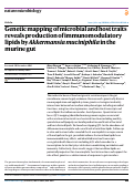 Cover page: Genetic mapping of microbial and host traits reveals production of immunomodulatory lipids by Akkermansia muciniphila in the murine gut.