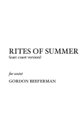 Cover page: Rites of Summer (east coast version)