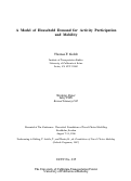 Cover page: A Model of Household Demand for Activity Participation and Mobility