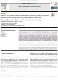 Cover page: Ensuring the climate benefits of the Montreal Protocol: Global governance architecture for cooling efficiency and alternative refrigerants