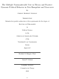 Cover page: The Multiple Nontransferable Vote in Theory and Practice: Dynamic Political Behavior in New Hampshire and Vancouver