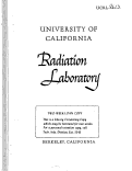 Cover page: THE ABSORPTION SPECTRUM OF UF4 AND THE ENERGY LEVELS OF URANIUM V