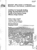 Cover page: Guidelines for Sustainable Building Design: Recommendations from the Presidio of San Francisco Energy Efficiency Design Charrette