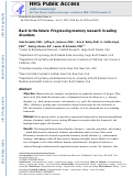 Cover page: Back to the future: Progressing memory research in eating disorders.