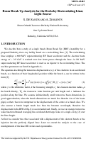 Cover page: Beam break up analysis for the Berkeley Recirculating Linac Light Source