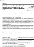 Cover page of Role of previous parity in the relationship between lifetime physical activity and later life cognition: The Rancho Bernardo study.