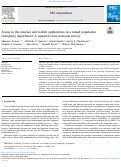 Cover page of Access to the internet and mobile applications in a mixed population emergency department: A repeated cross-sectional survey.