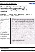 Cover page: Influence of testing environment and loading rate on intervertebral disc compressive mechanics: An assessment of repeatability at three different laboratories