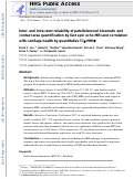 Cover page: Inter- and intra-rater reliability of patellofemoral kinematic and contact area quantification by fast spin echo MRI and correlation with cartilage health by quantitative T1ρ MRI