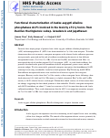 Cover page: Functional characterization of Aedes aegypti alkaline phosphatase ALP1 involved in the toxicity of Cry toxins from Bacillus thuringiensis subsp. israelensis and jegathesan