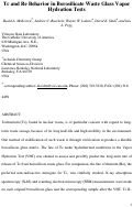 Cover page: Tc and Re Behavior in Borosilicate Waste Glass Vapor Hydration Tests