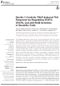 Cover page: Dectin-1 Controls TSLP-Induced Th2 Response by Regulating STAT3, STAT6, and p50-RelB Activities in Dendritic Cells