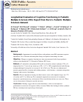 Cover page: Longitudinal evaluation of cognitive functioning in pediatric multiple sclerosis: report from the US Pediatric Multiple Sclerosis Network