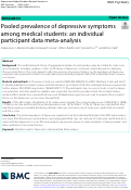 Cover page: Pooled prevalence of depressive symptoms among medical students: an individual participant data meta-analysis