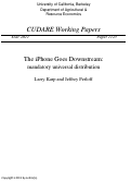 Cover page: The iPhone Goes Downstream: Mandatory Universal Distribution∗