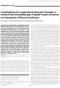 Cover page: Investigation of longitudinal vascular changes in control and chemotherapy-treated tumors to serve as therapeutic efficacy predictors