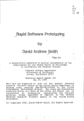 Cover page: Rapid software prototyping