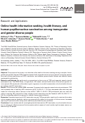 Cover page: Online health information seeking, health literacy, and human papillomavirus vaccination among transgender and gender-diverse people.