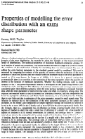 Cover page: Properties of Modelling the Error Distribution with An Extra Shape Parameter