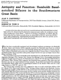 Cover page: Antiquity and Function: Humboldt Basal-notched Bifaces in the Southwestern Great Basin