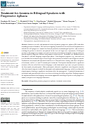 Cover page: Treatment for Anomia in Bilingual Speakers with Progressive Aphasia