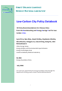 Cover page: Low-Carbon City Policy Databook: 72 Policy Recommendations for Chinese Cities from the Benchmarking and Energy Savings Tool for Low Carbon Cities