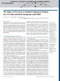 Cover page: The Status of Provision of Standard Outpatient Dialysis for US Undocumented Immigrants with ESKD