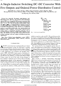 Cover page: A single-inductor switching DC-DC converter with five outputs and ordered power-distributive control