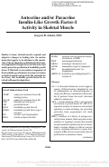 Cover page: Autocrine and/or paracrine insulin-like growth factor-I activity in skeletal muscle.