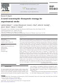 Cover page: A novel neurotrophic therapeutic strategy for experimental stroke