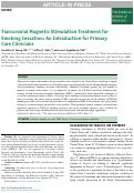 Cover page: Transcranial Magnetic Stimulation Treatment for Smoking Cessation: An Introduction for Primary Care Clinicians