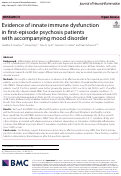Cover page: Evidence of innate immune dysfunction in first-episode psychosis patients with accompanying mood disorder