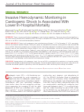 Cover page: Invasive Hemodynamic Monitoring in Cardiogenic Shock Is Associated With Lower In‐Hospital Mortality