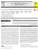 Cover page: First results of the plasma wakefield acceleration experiment at PITZ