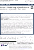 Cover page: Accuracy of institutional orthopedic trauma databases: a retrospective chart review