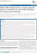 Cover page: Model SNP development for complex genomes based on hexaploid
oat using high-throughput 454 sequencing technology