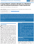 Cover page: A Case Report: Colonic Atresia in a Newborn with Presumed Rubinstein-Taybi Syndrome