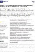 Cover page: Clinical Characteristics and Outcomes of Colorectal Cancer in the ColoCare Study: Differences by Age of Onset