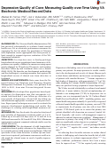 Cover page: Depression Quality of Care: Measuring Quality over Time Using VA Electronic Medical Record Data.