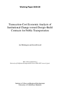Cover page: Transaction-Cost Economic Analysis of Institutional Change toward Design-Build Contracts for Public Transportation